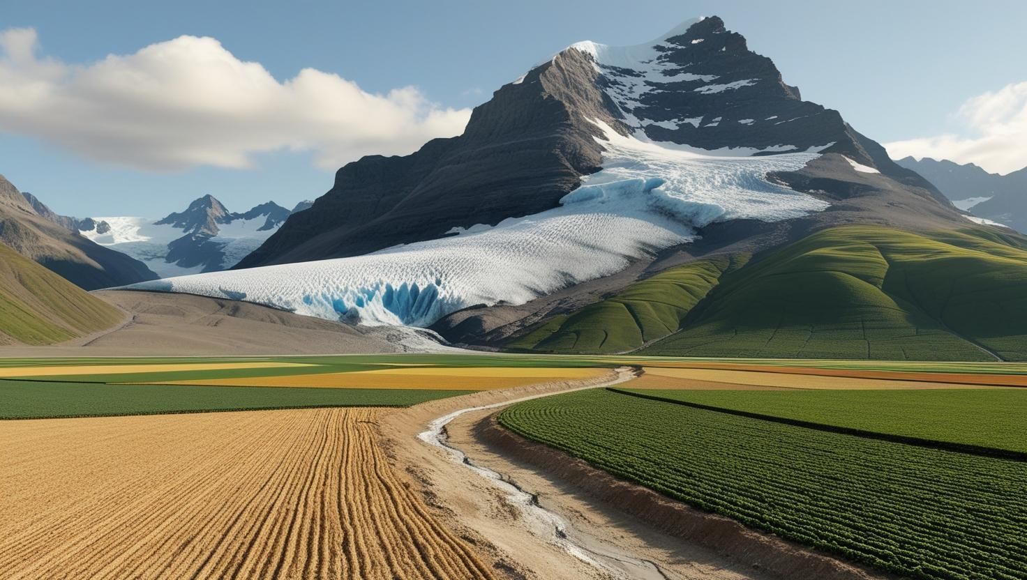 Del hielo a la sequía el efecto dominó del derretimiento de los glaciares en la producción de alimentos Del hielo a la sequía: el efecto dominó del derretimiento de los glaciares en la producción de alimentos