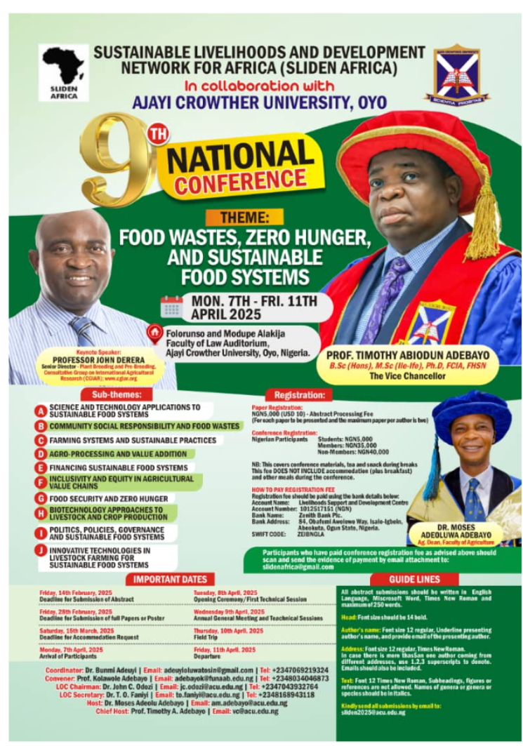 9th National Conference – Food Wastes, Zero Hunger, and Sustainable Food Systems
