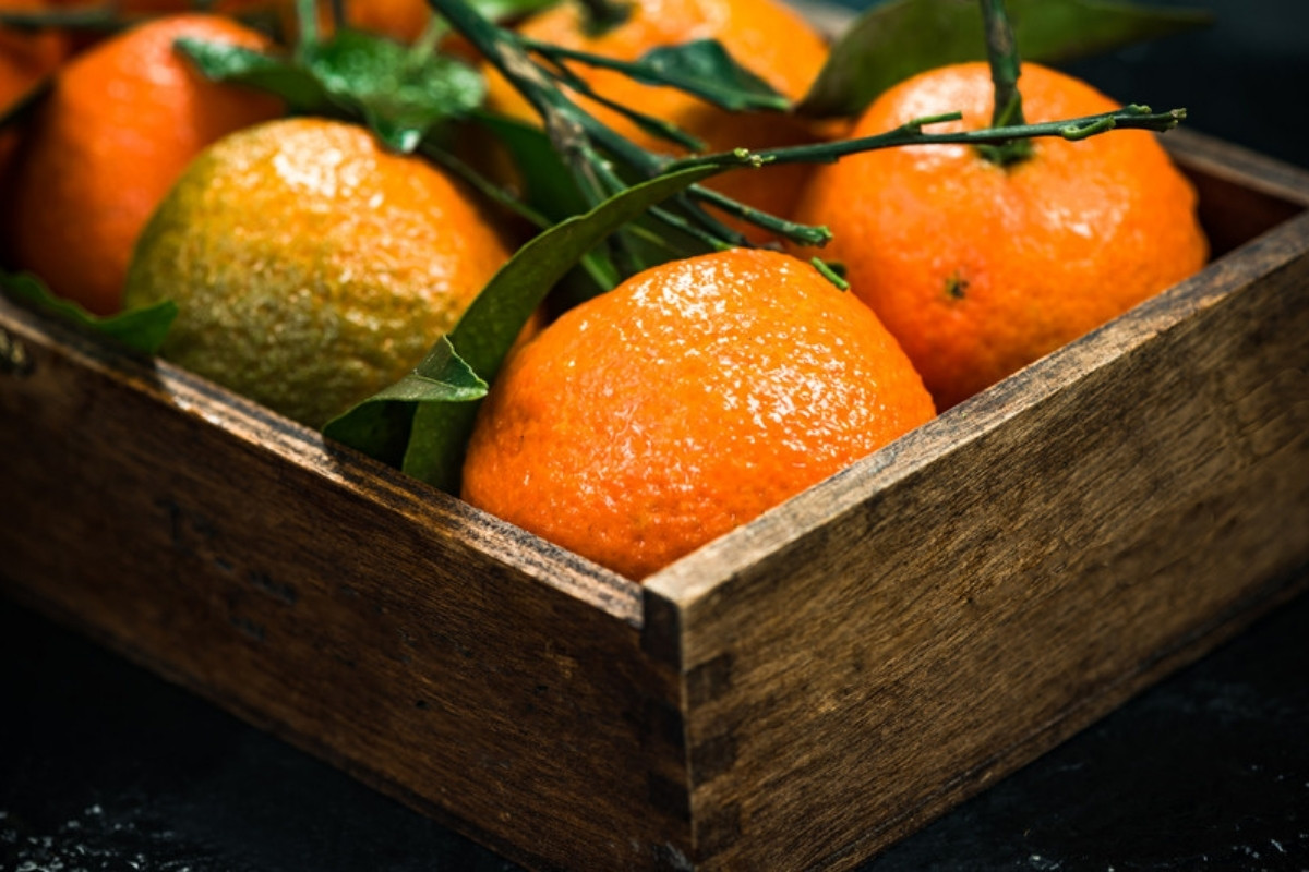 Clementines in a wooden crate Citrus prices fall from November to Christmas in most years