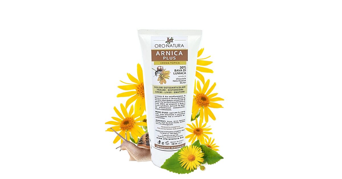 Arnica Plus Topical Cream Oro Natura - With 30% Snail Slime - 100 ml -  Vellezzo Bellini - Wikifarmer