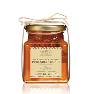  Navarino Icons Pure Greek Honey with Honeycomb 400g