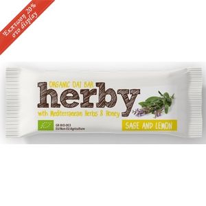 Organic oat bar with Mediterranean herbs and honey (sage and lemon) 16x40gr
