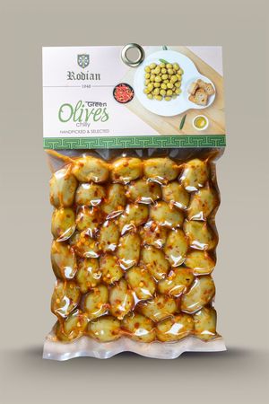 Spicy green olives 250g - Vacuum