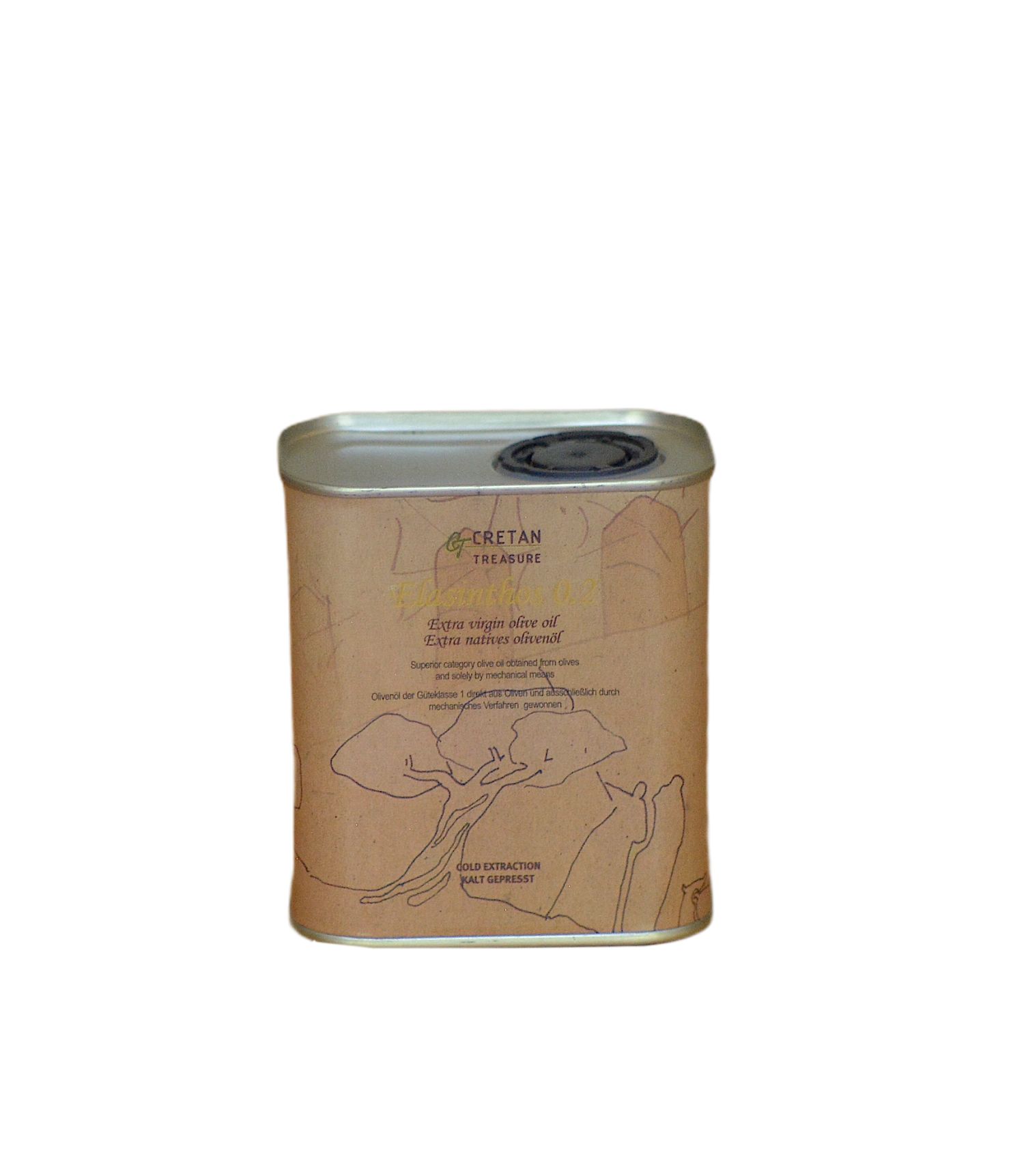 extra virgin olive oil metal can 500ml Cretan Treasure Elasinthos 0.2