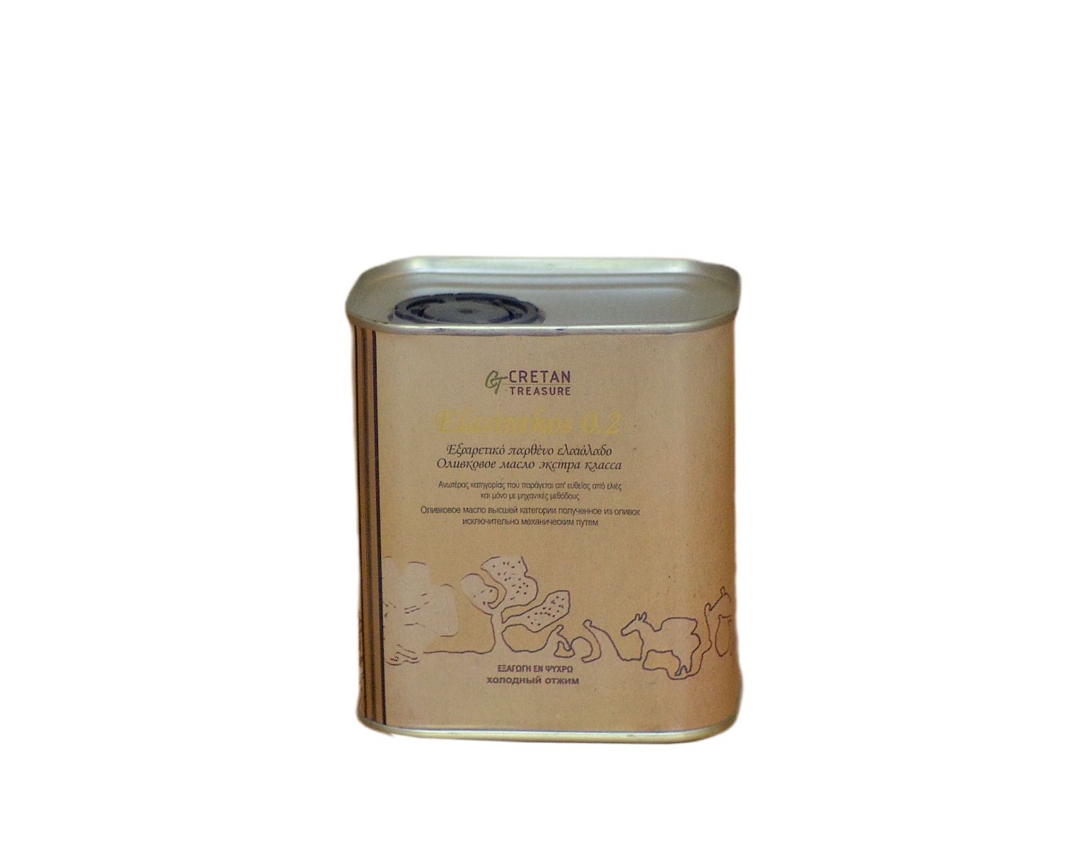 extra virgin olive oil metal can 500ml Cretan Treasure Elasinthos 0.2