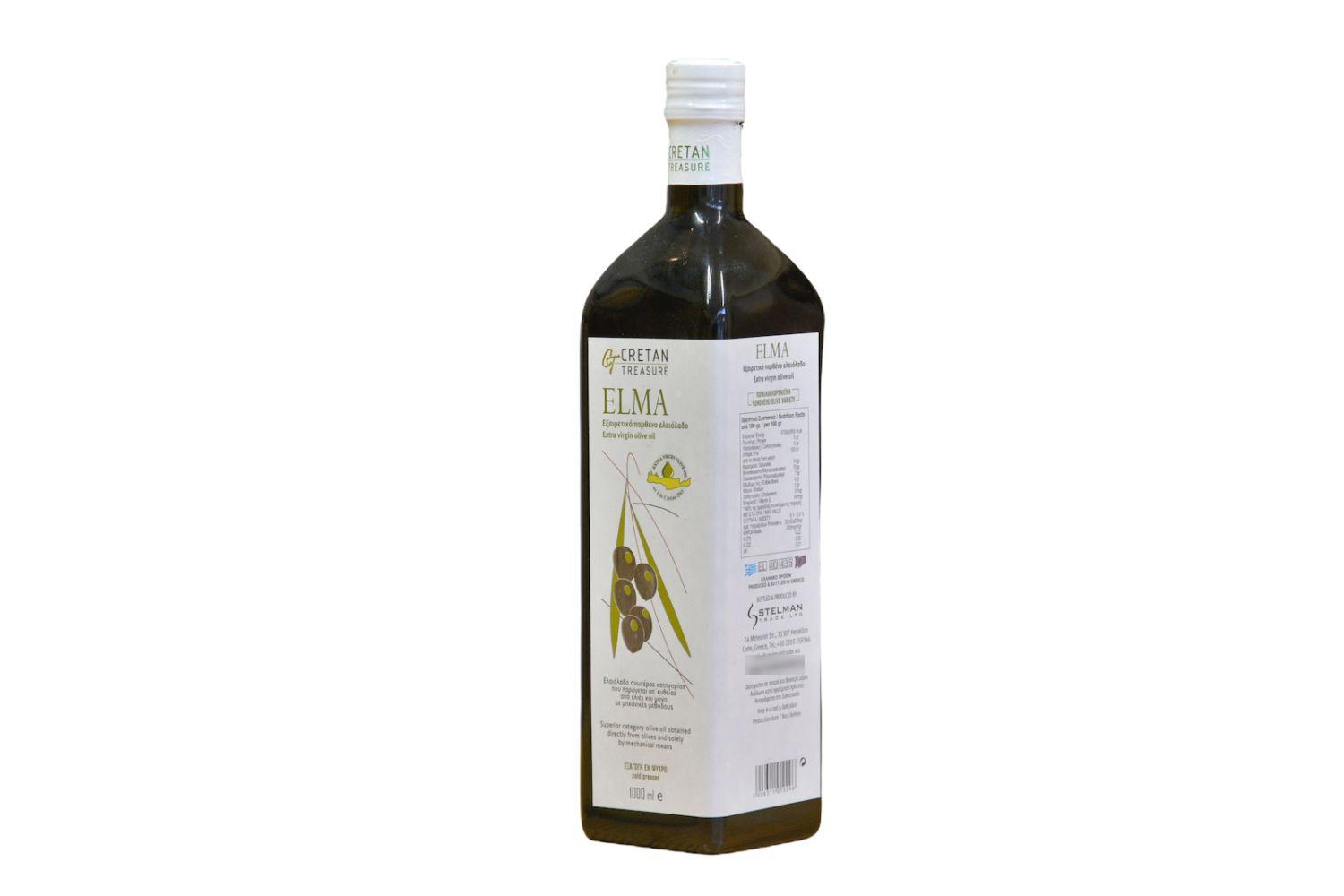 Elma extra virgin olive oil glass bottle 1 Lt
