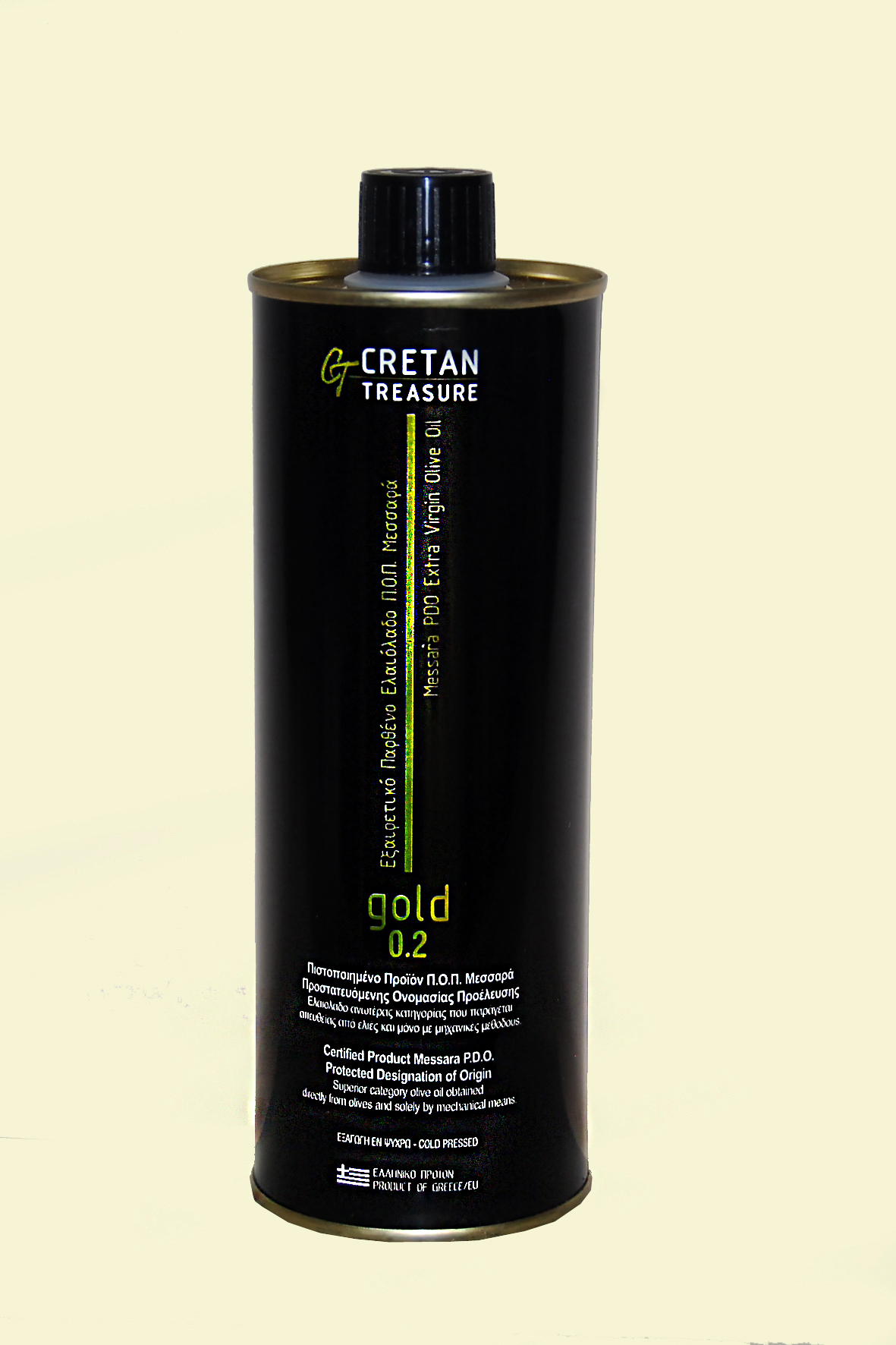 Cretan Treasure Gold 0.2 PDO Messara extra virigin olive oil metal can 500 ml