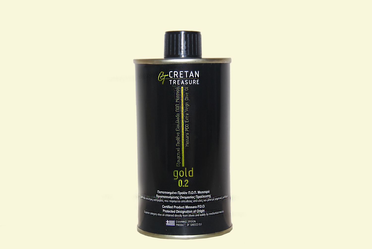 Cretan Treasure Gold 0.2 PDO Messara extra virigin olive oil metal can 250 ml