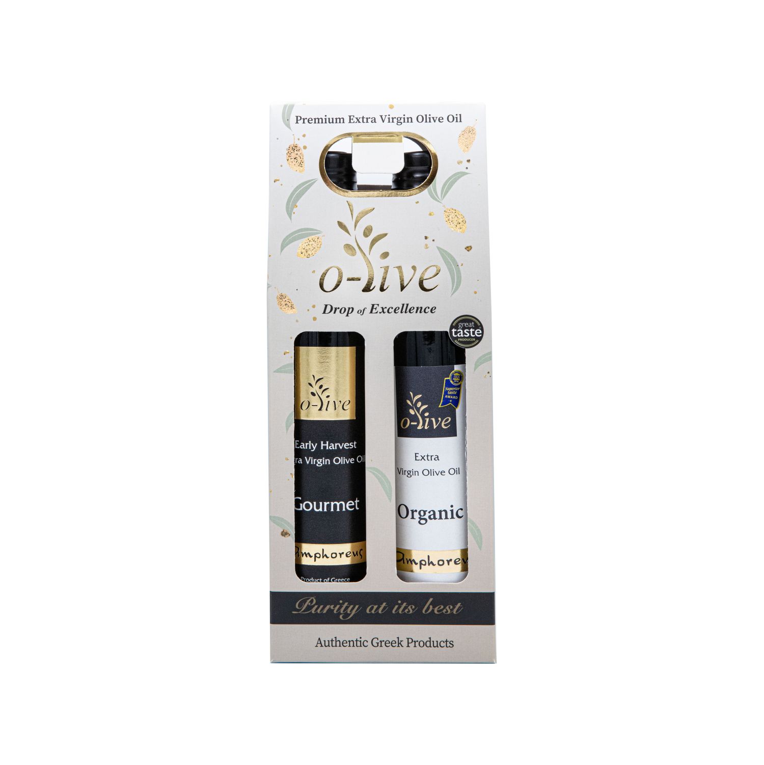 Giftpack 2 X 250ml gourmet and organic olive oil