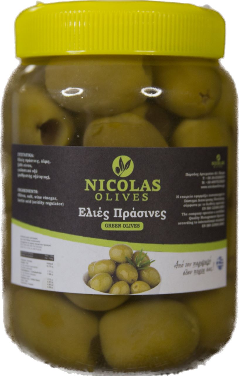 Green Pitted Olives in Glass Jar 280gr