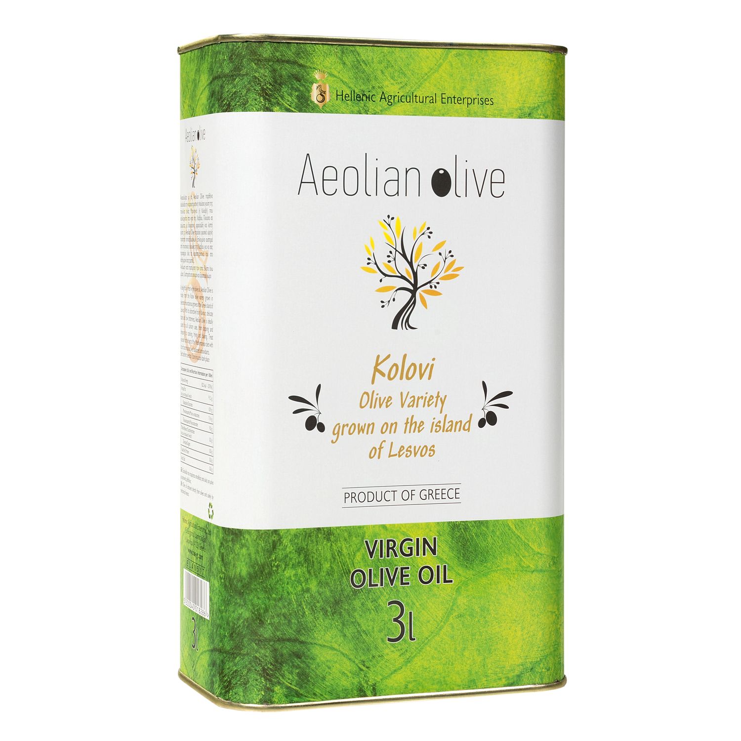 AEOLIAN OLIVE Virgin Olive Oil - Container 3lt
