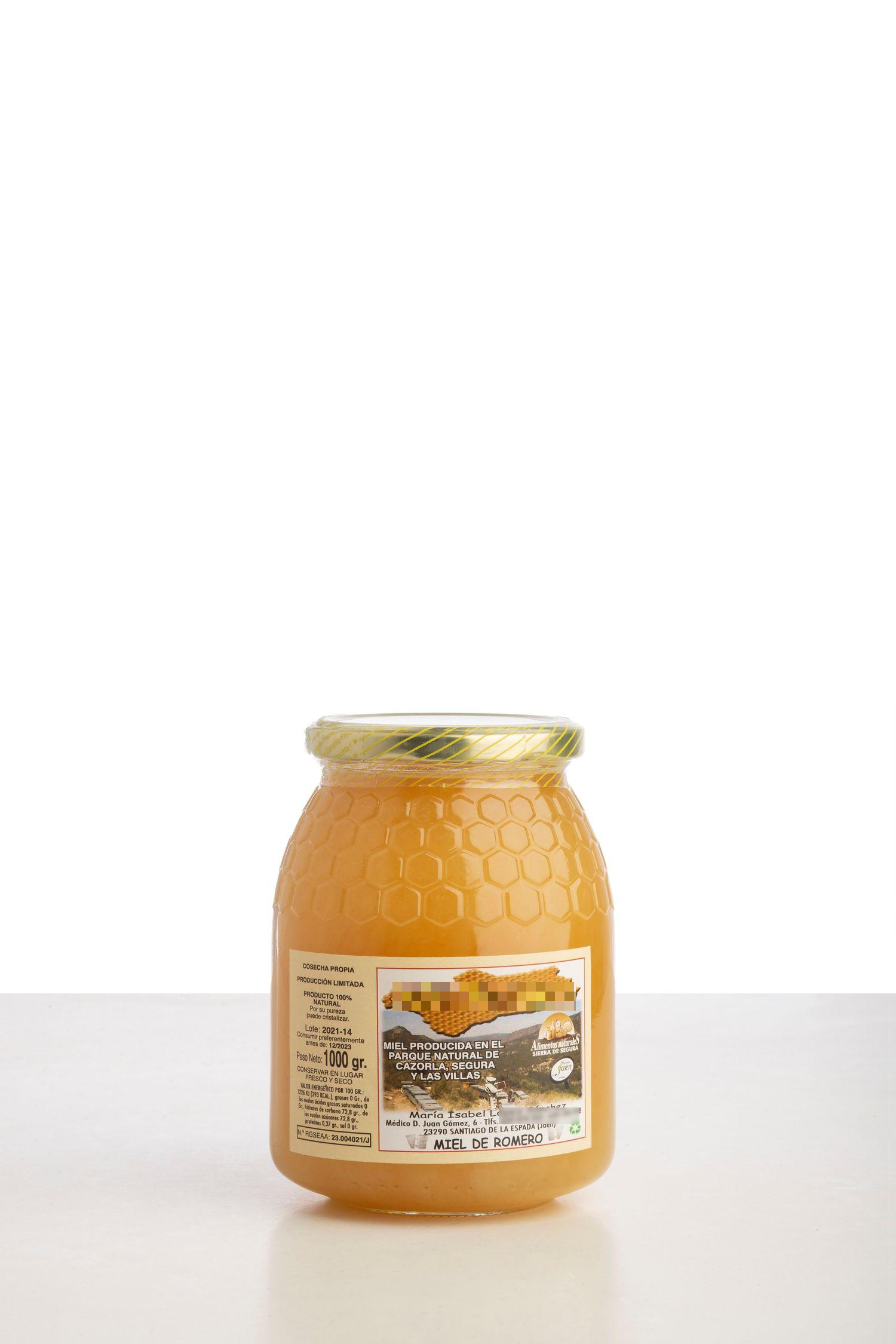 Homegrown rosemary honey jar, 1 kg. Totally artisan, always respecting the environment.
