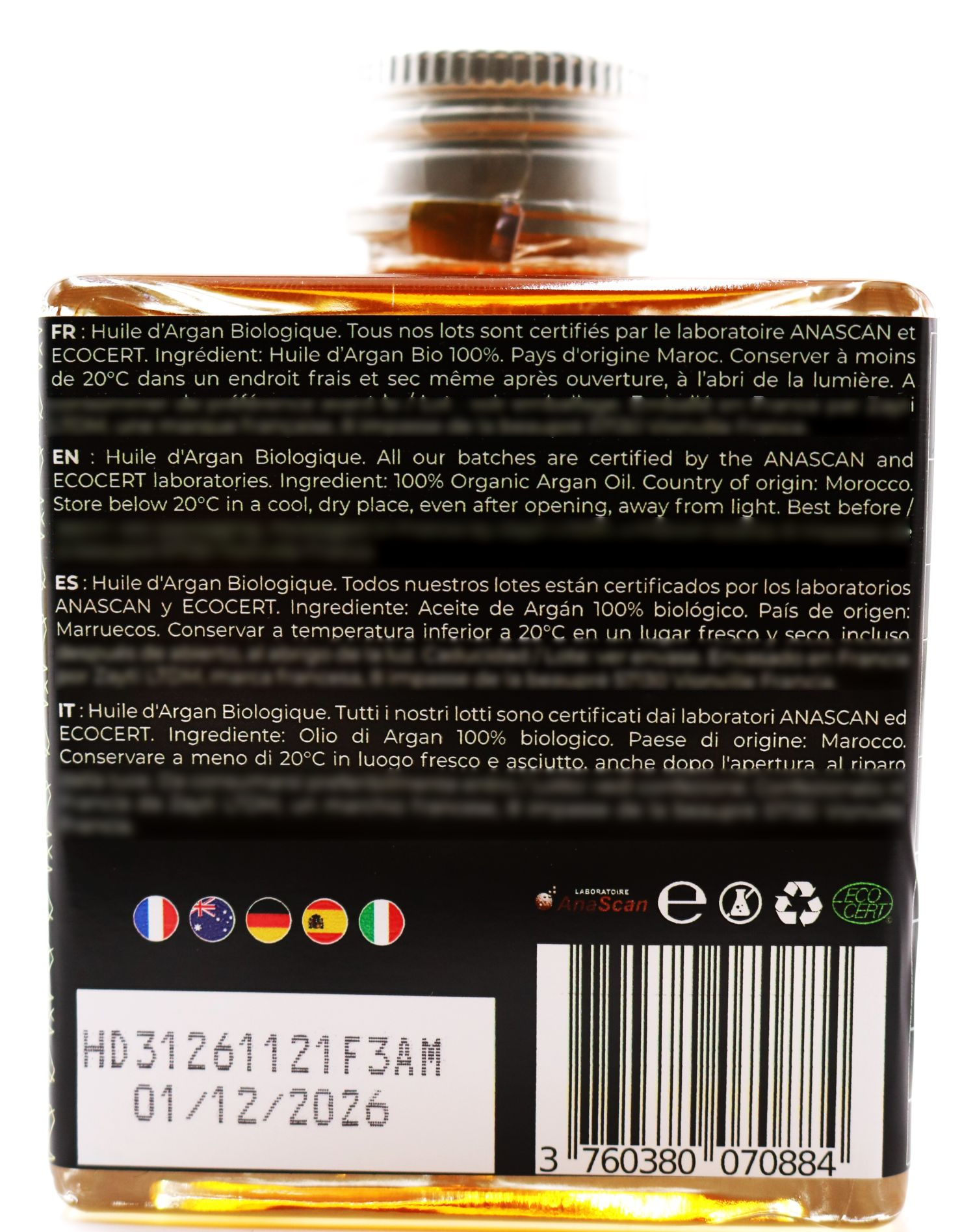 Moroccan Culinary (Food) Argan Oil - Cold Pressed - 200ml