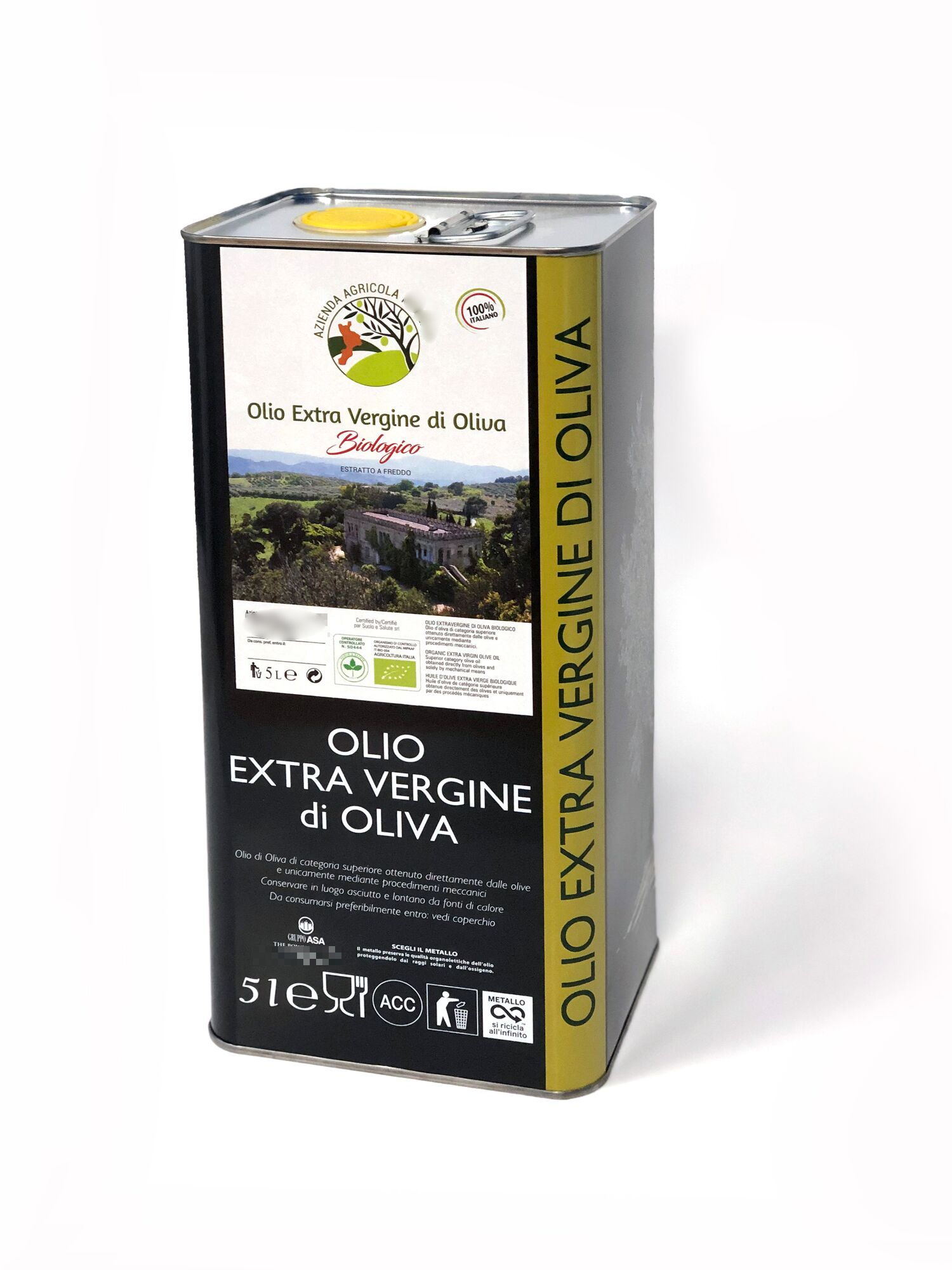 Extra Virgin Olive Oil 5L Metal Can Italy