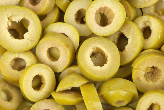 Green Olives - Sliced - Keg 12 Kg (drained weight) - Price/ Kg