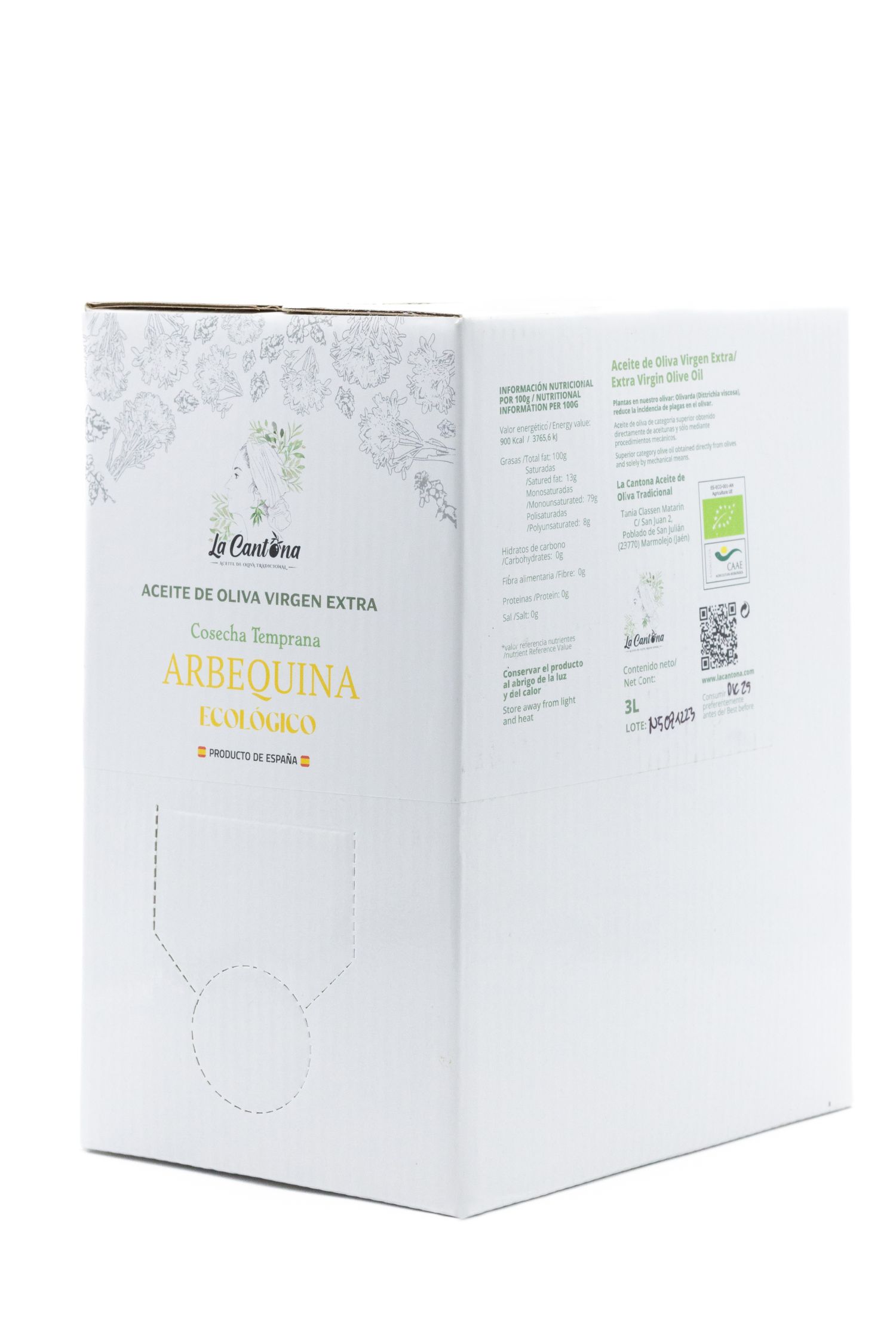 Extra Virgin Olive Oil in organic conversion - Bag in box 3Lt - Arbequina variety
