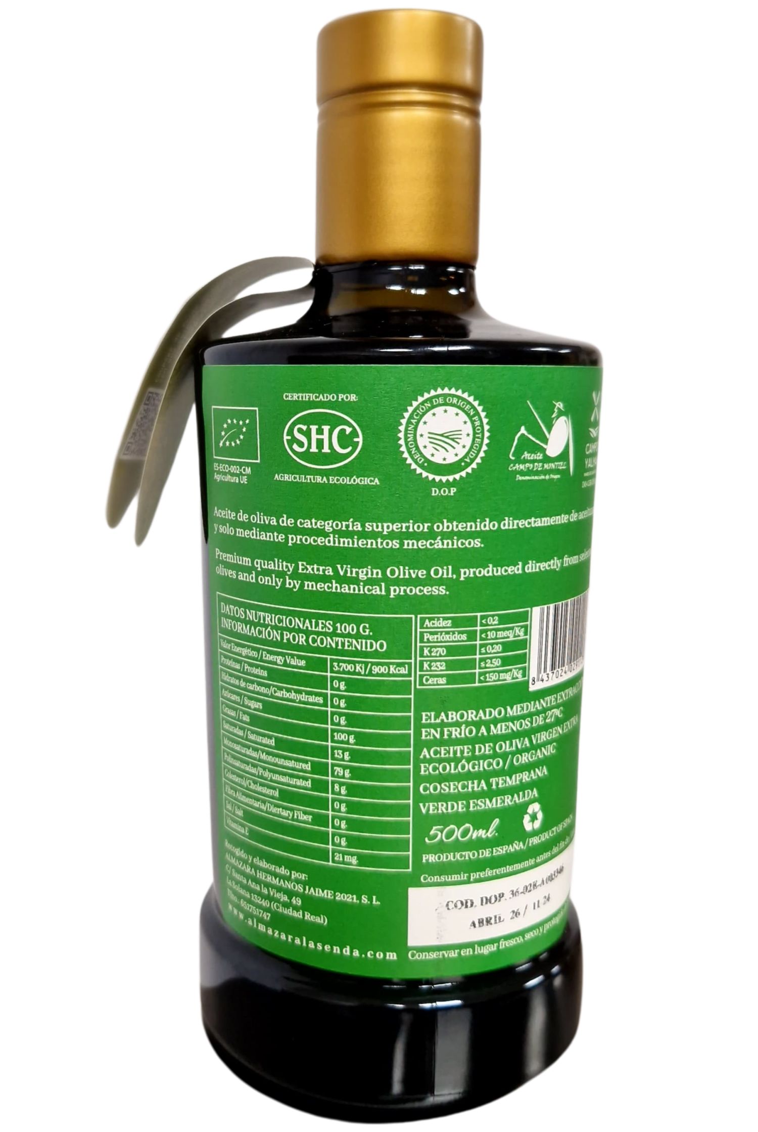 Extra Virgin Olive Oil 500ml Cristal España