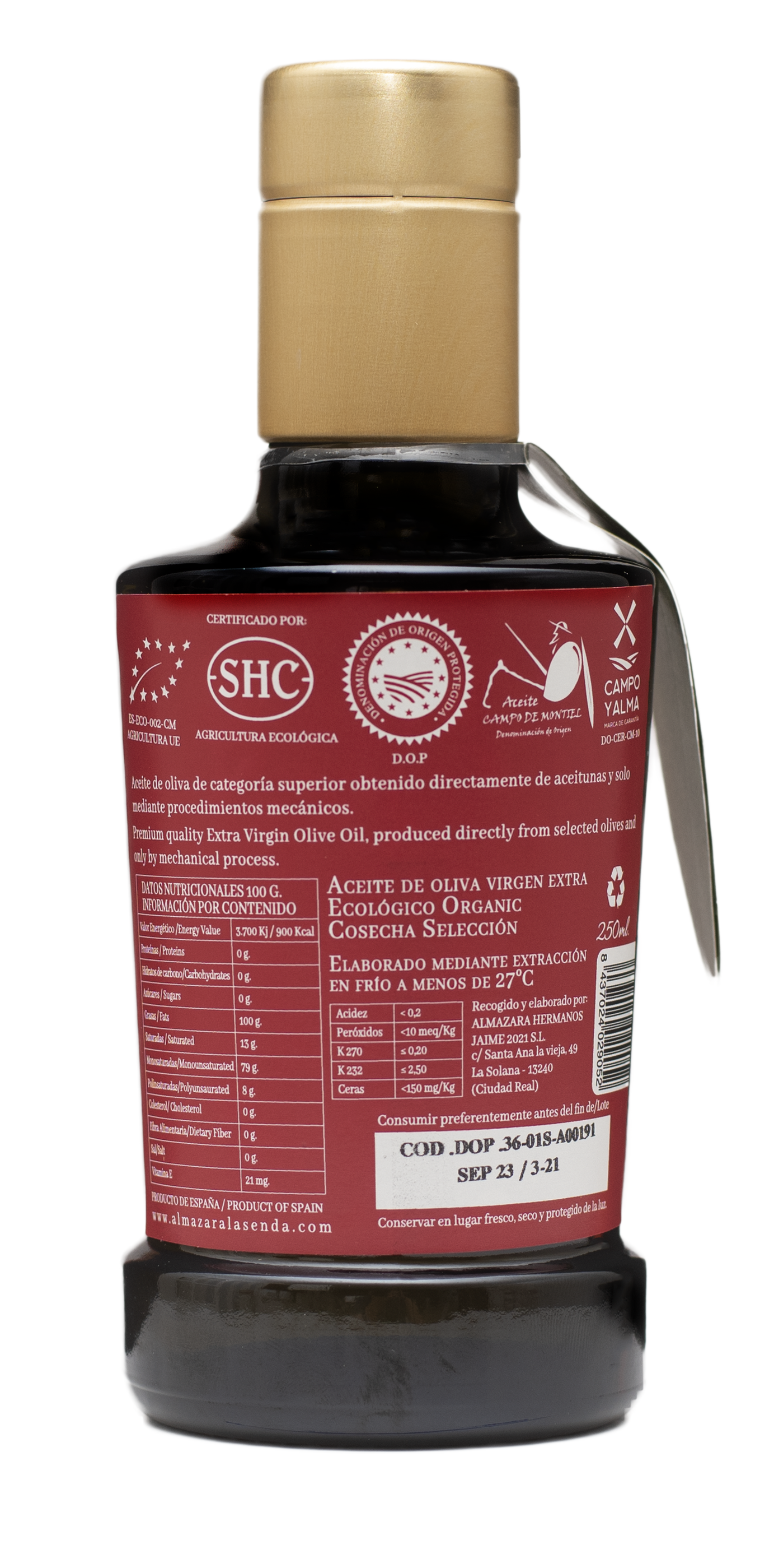 Extra Virgin Olive Oil 250ml Cristal España