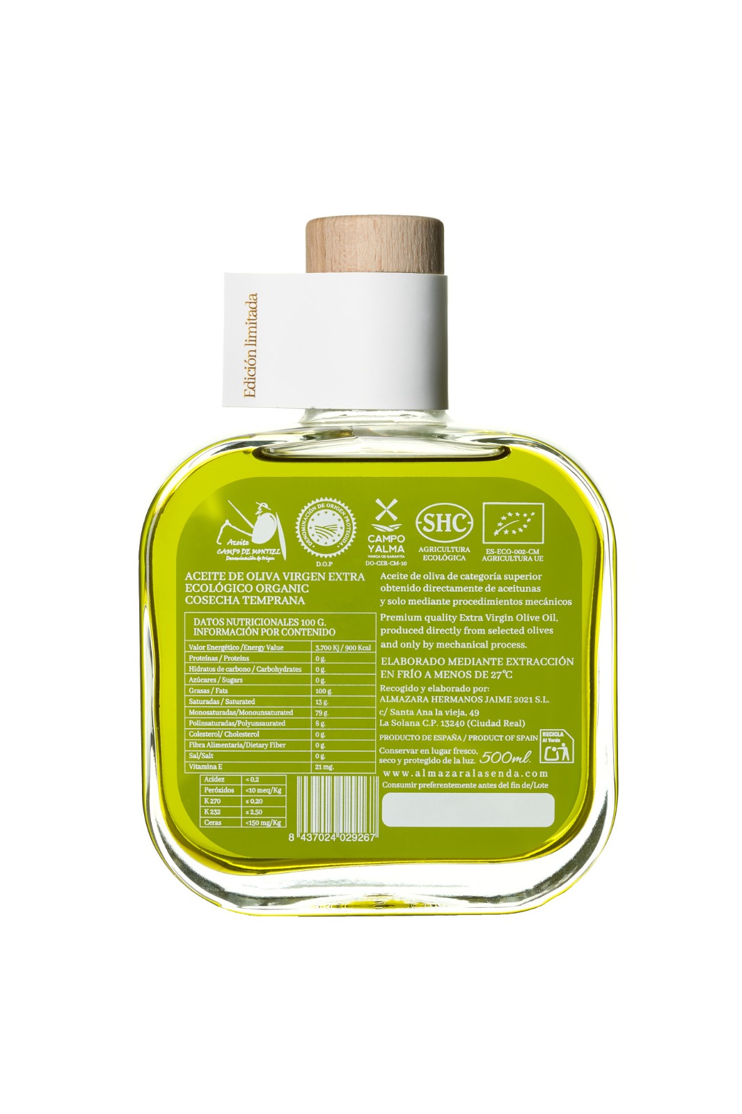 Extra Virgin Olive Oil, Organic - Early Harvest Young Green - 500ml glass bottle (Limited Edition)