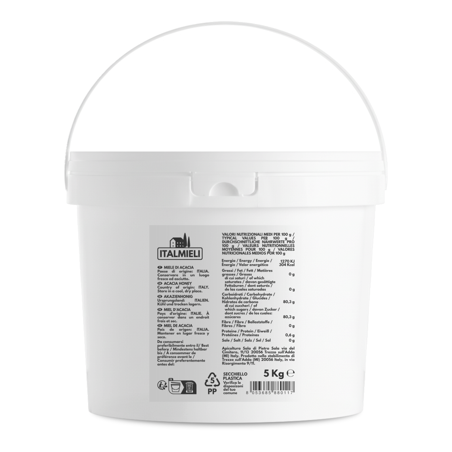 Bucket of Italian Acacia Honey 5 Kg