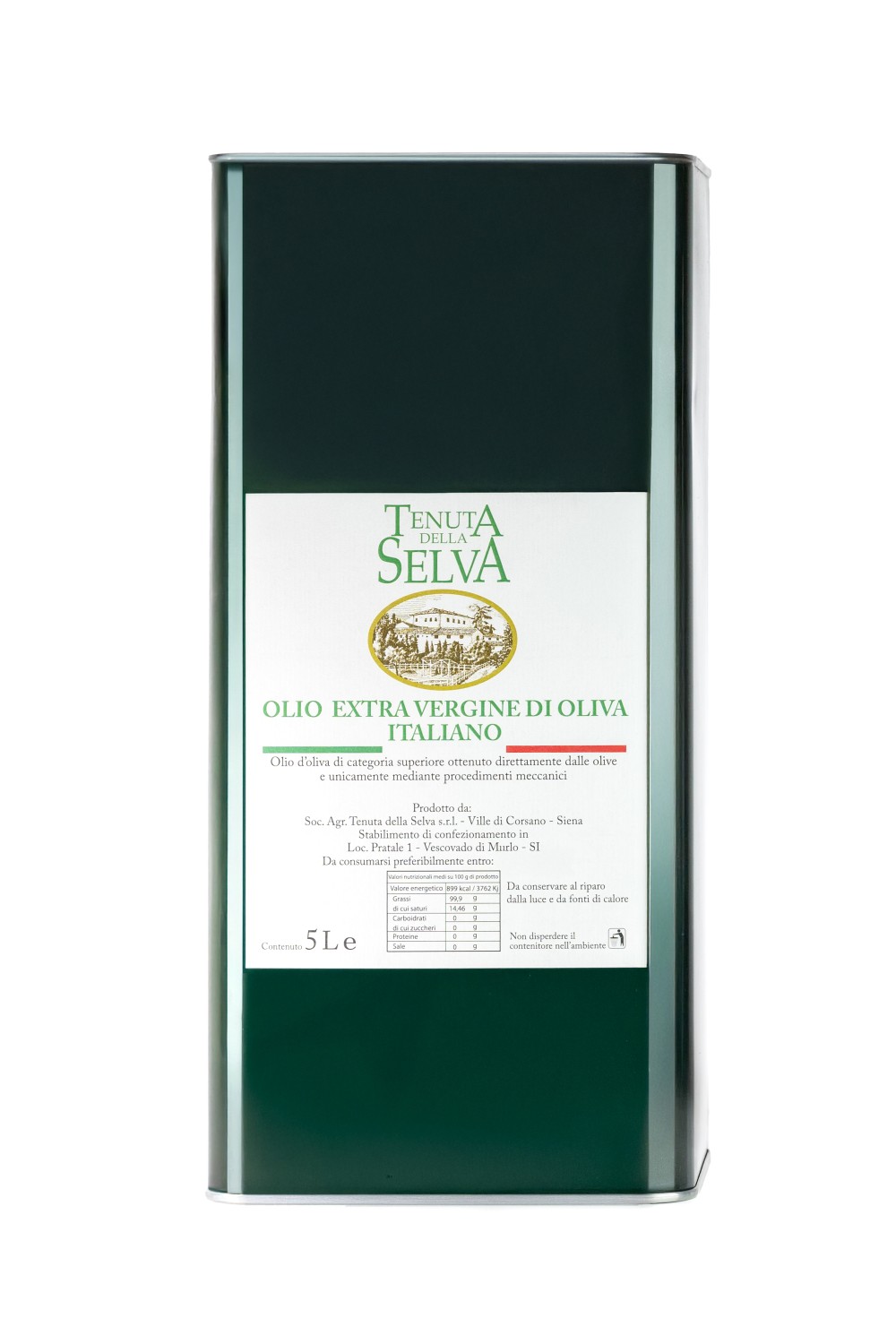 Extra Virgin Olive Oil 5L Metal Can Italy