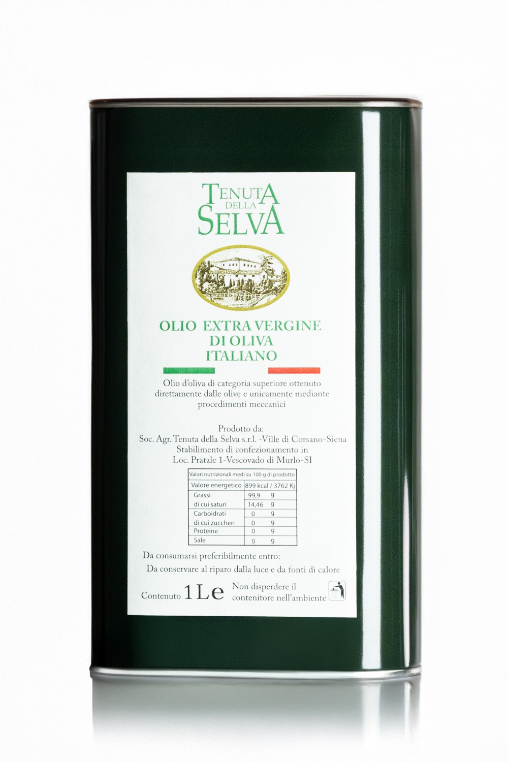 Extra Virgin Olive Oil 1L Metal Can Italy