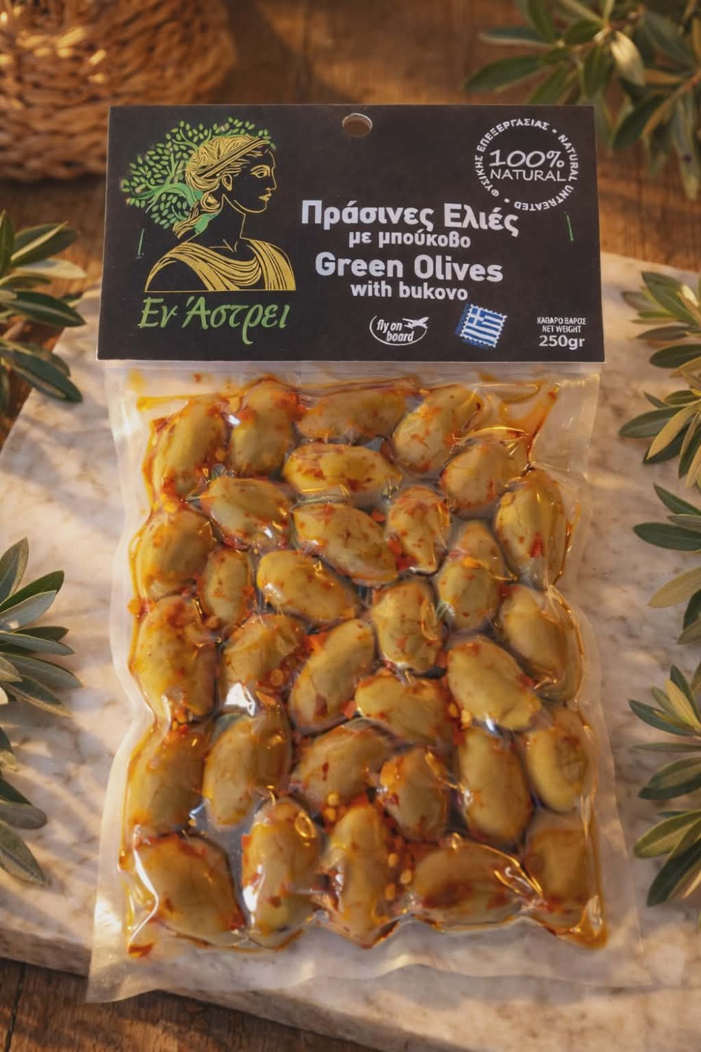 Gaidourelia Whole Olives Colossal: 121-140 Vaccum packaging 0.25g