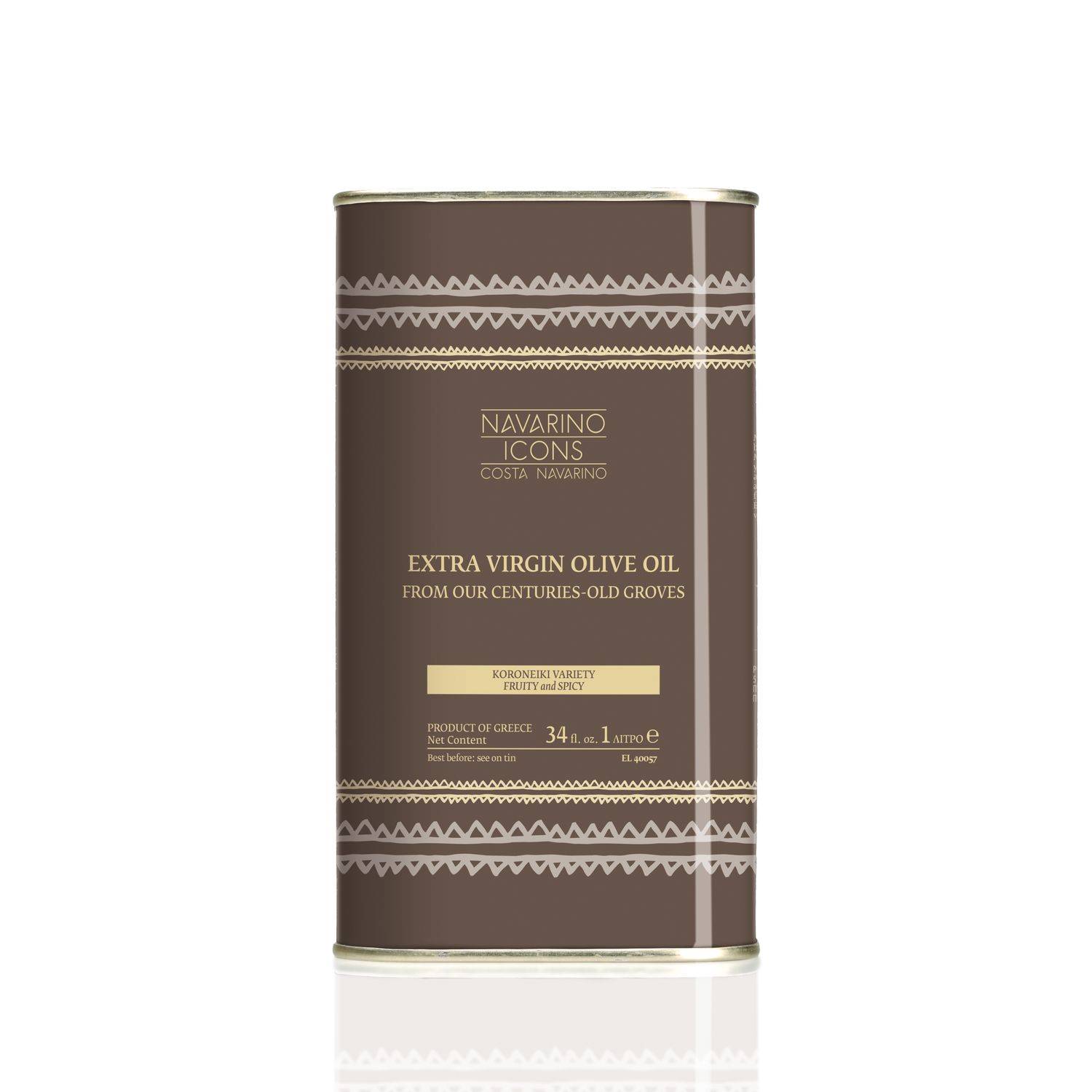 Virgin Olive Oil 1000ml tin - Koroneiki variety