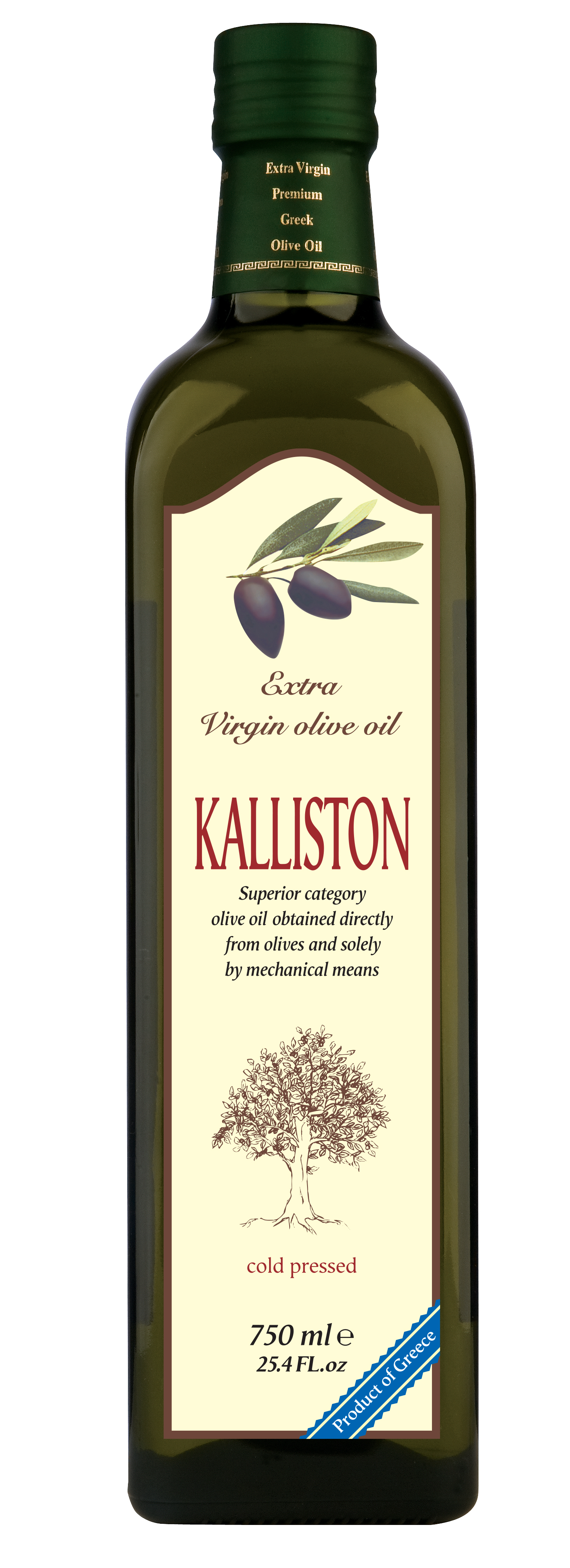 Authentic Greek Extra Virgin Olive Oil KALLISTON 750ml Glass bottle
