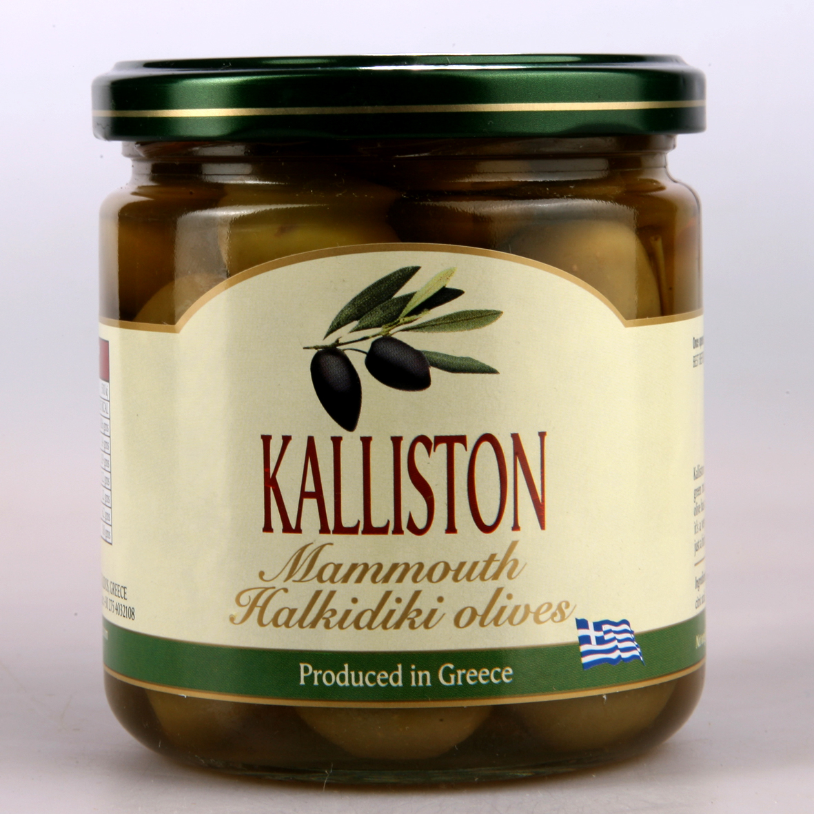 Authentic Greek green olives 400ml glass