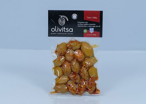 Spicy green Olives Super Mammouth vaccum 250gr