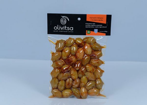 Green Olives with smoked paprika Super Mammouth vaccum 500gr