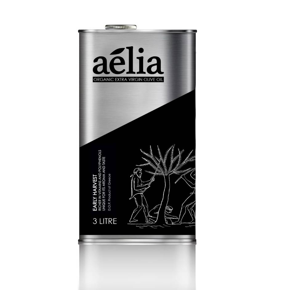 Aelia Organic Extra Virgin Οlive Οil 2022-23 with High Phenols 3 liters