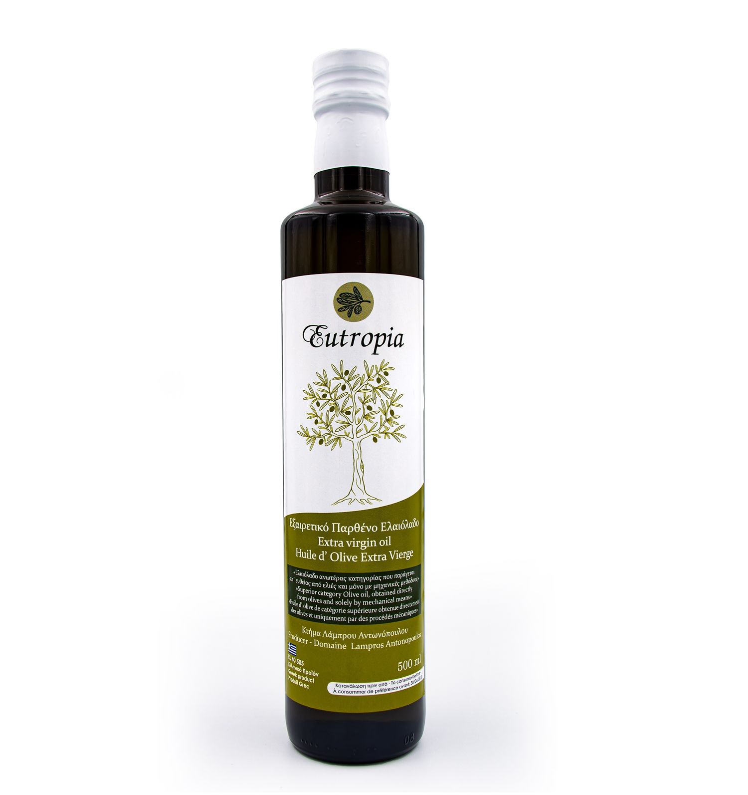 EVOO 500ml Glass Container Greece