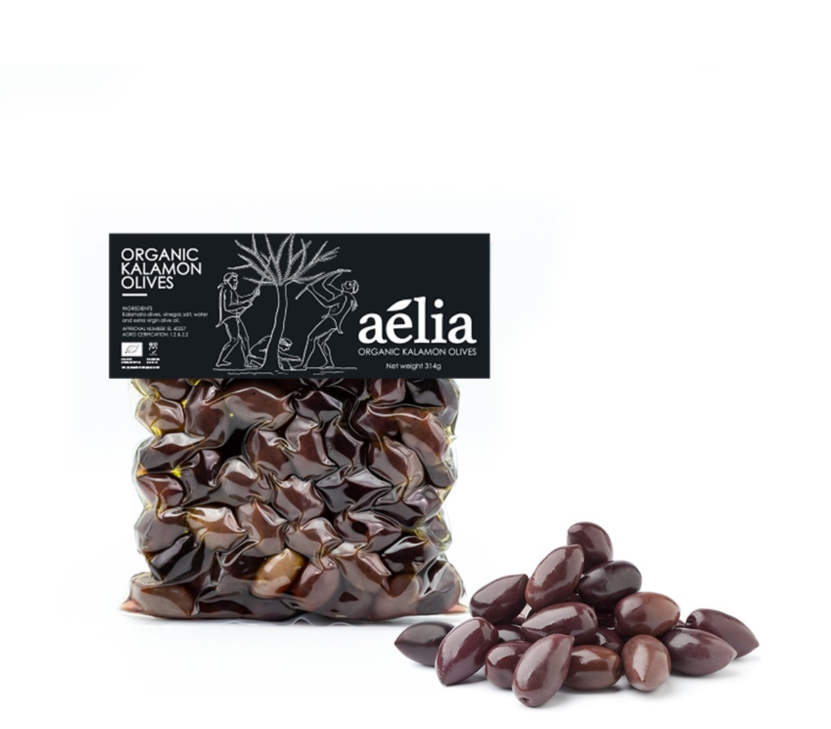 Aelia Organic Kalamon Olives 580gr