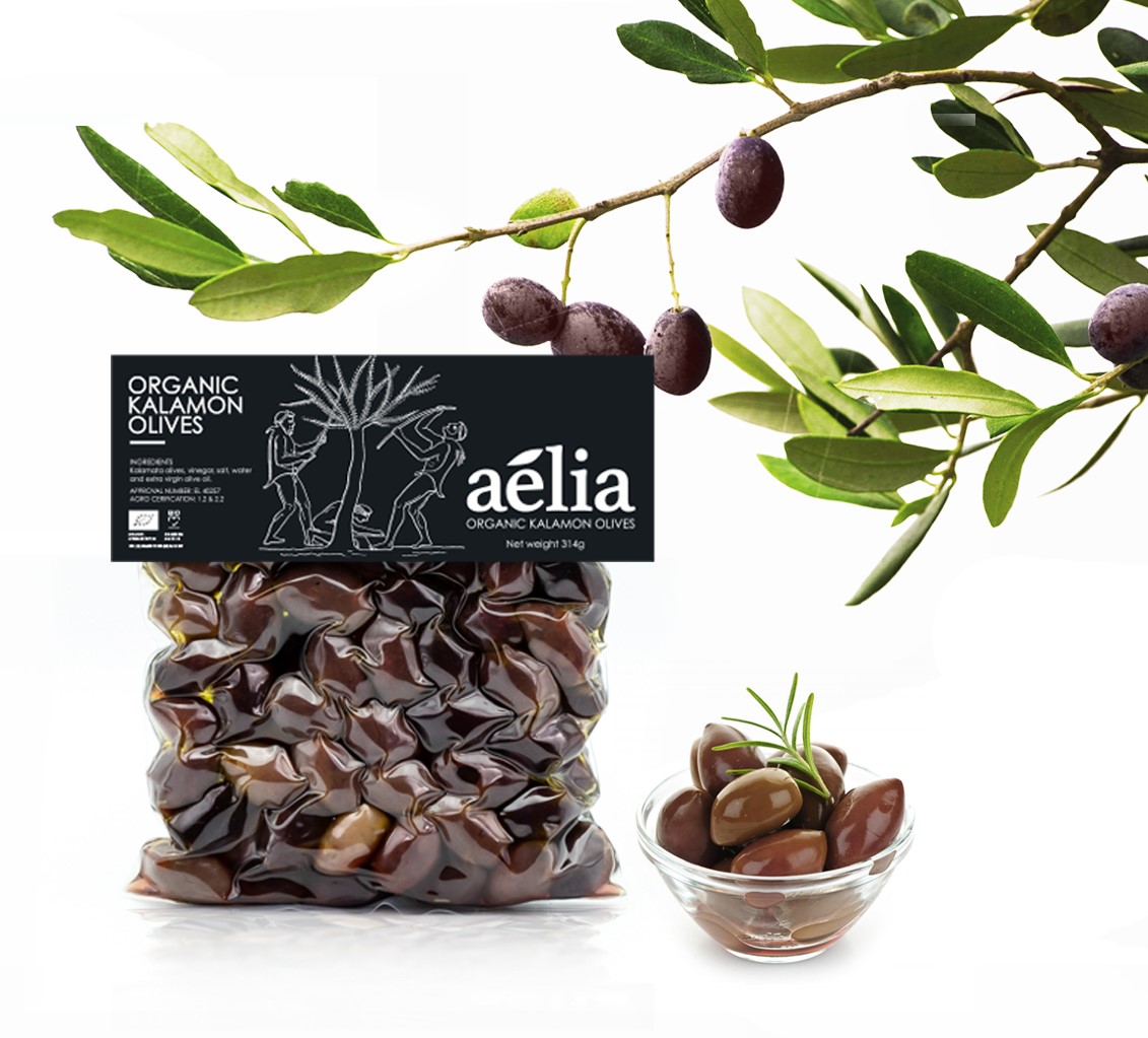 Aelia Organic Kalamon Olives 580gr