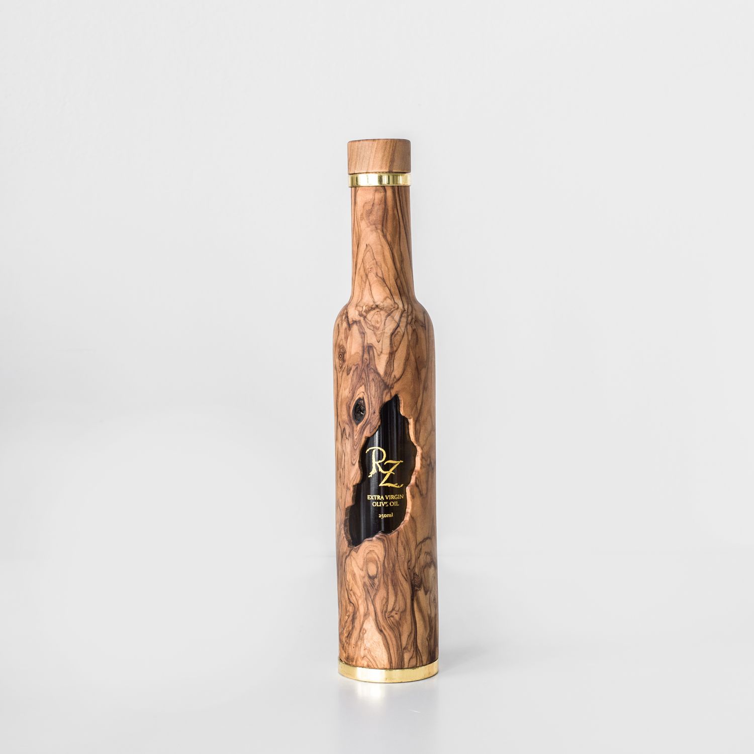 Olive Wood Bottle 250 ml: Tree Hollow Design - Extra Virgin Olive oil