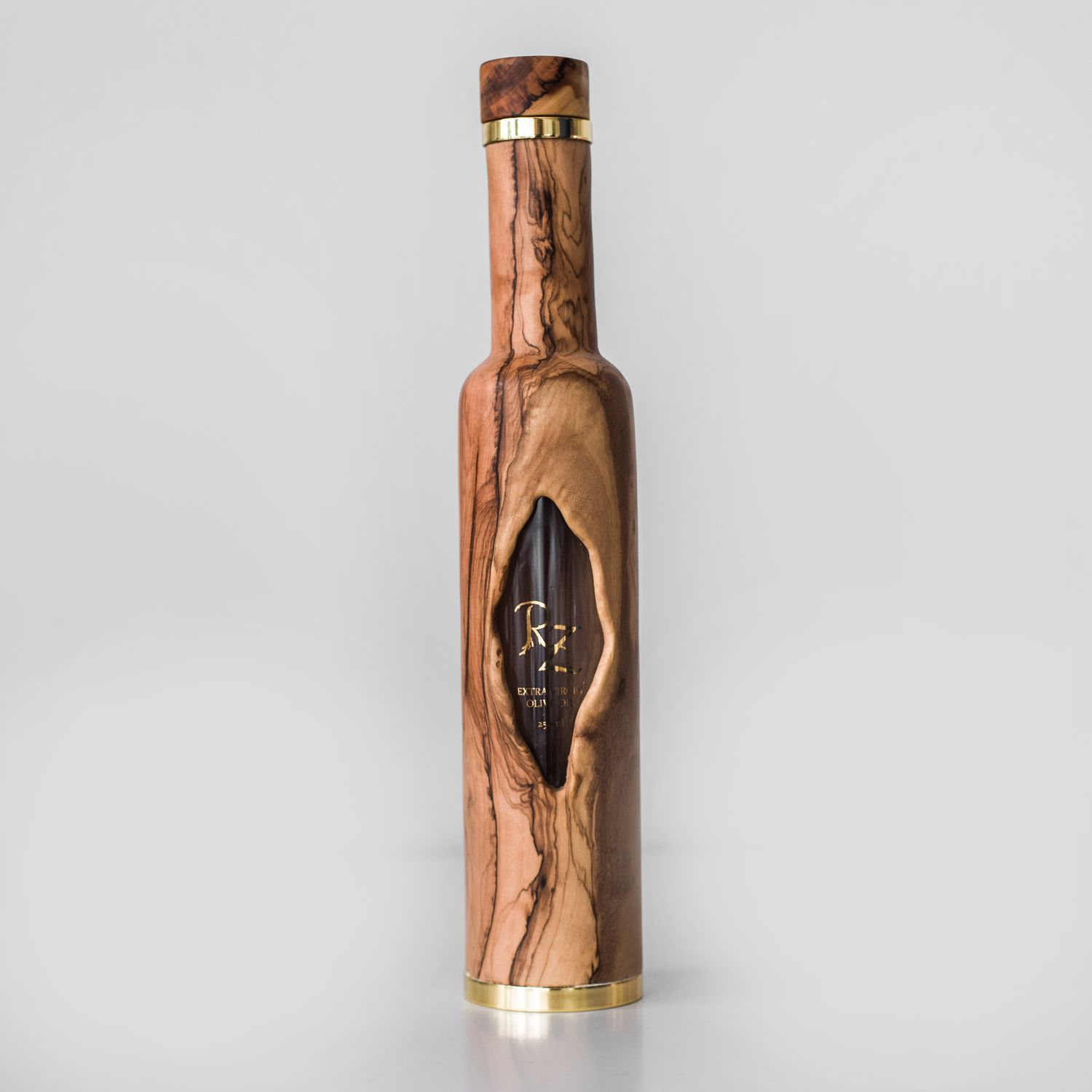 Olive Wood Bottle 250 ml: Tree Hollow Design - Extra Virgin Olive oil