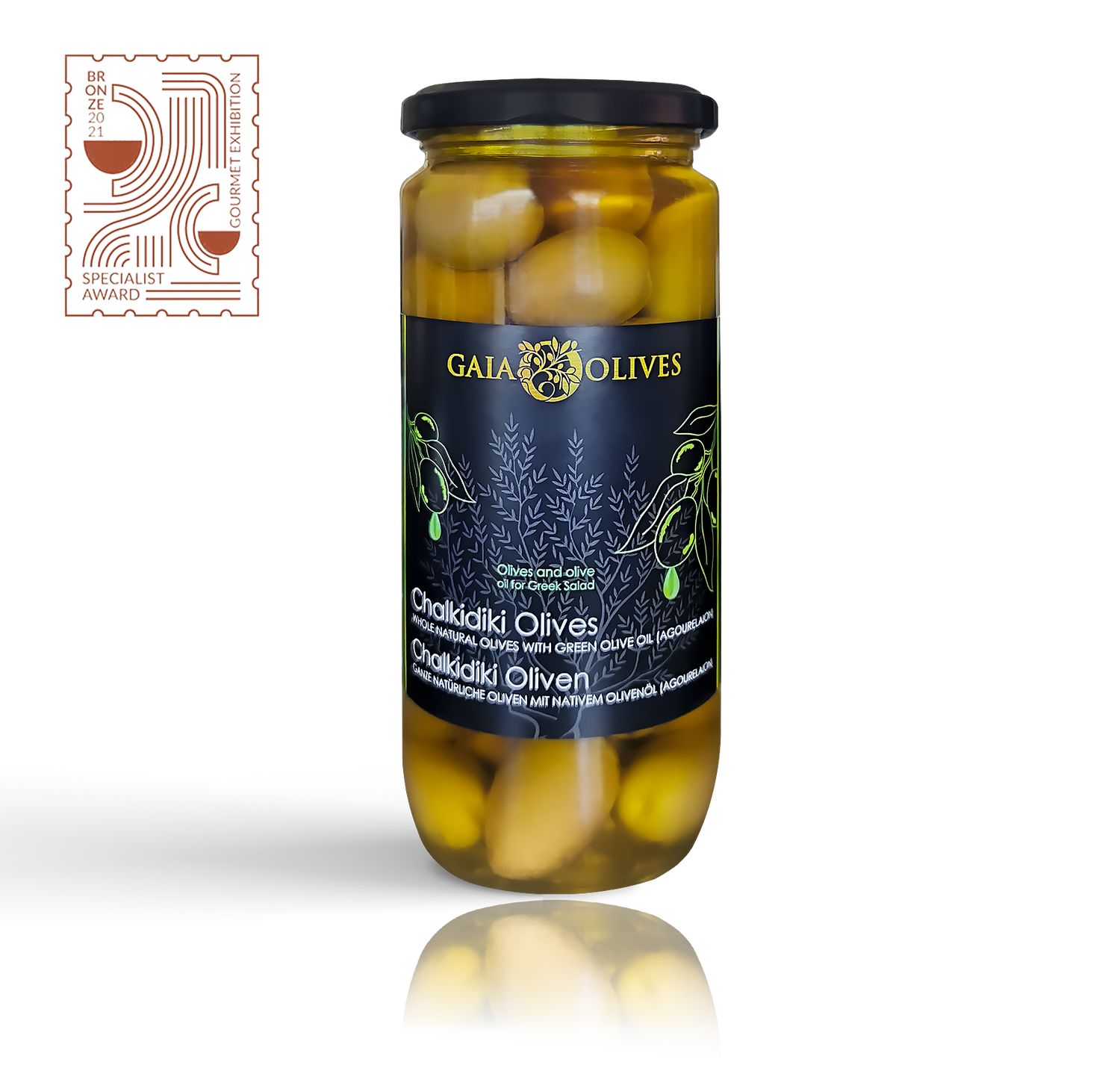 Halkidiki olives of natural purification in extra virgin olive oil 500ml