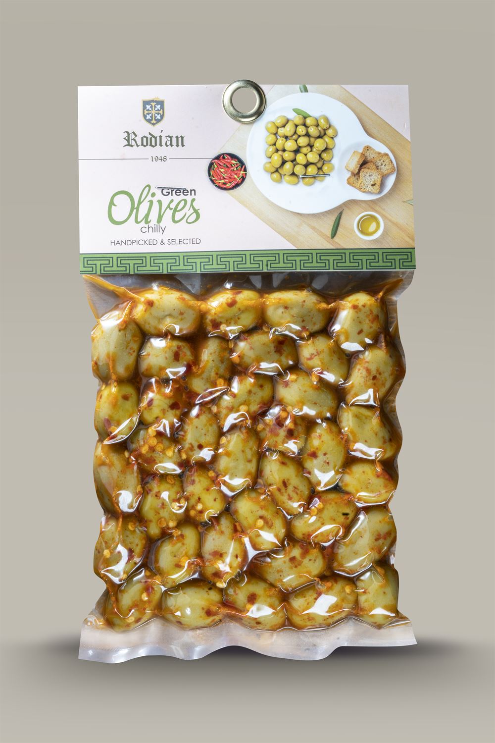 Spicy green olives 150g (Vacuum)
