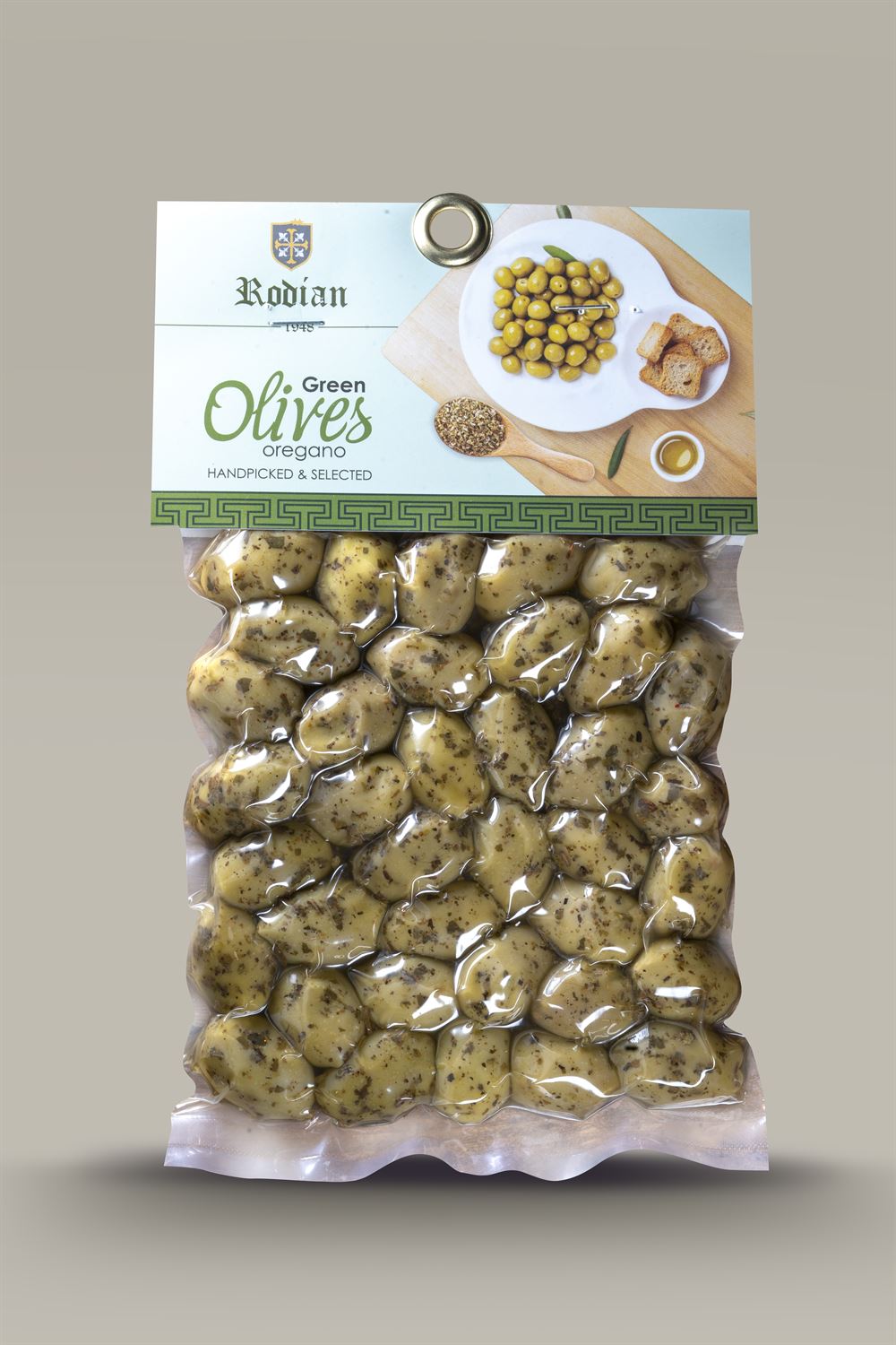 Green olives with oregano 250g - Vacuum