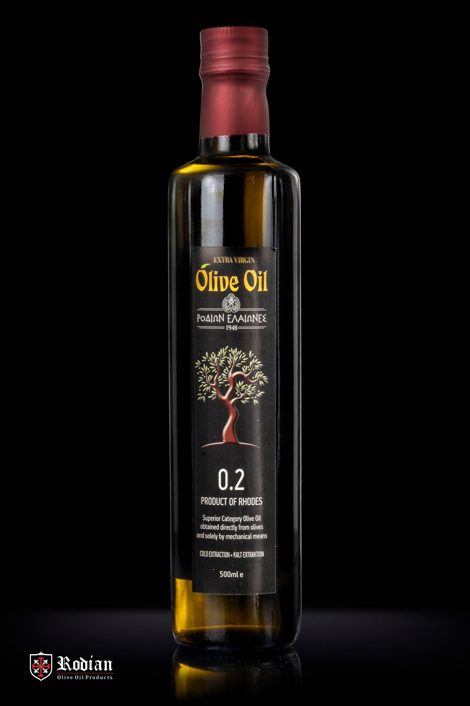 Extra Virgin Olive Oil 0.2% Acidity 500ml - DORICA Packaging