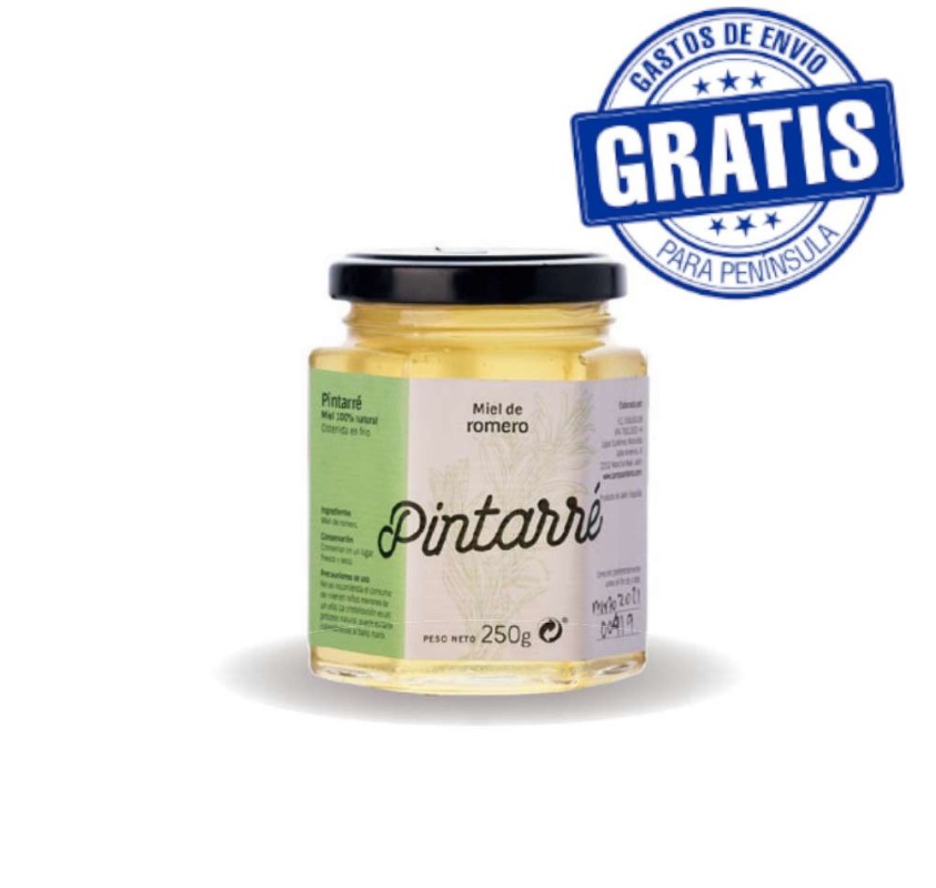 PINTARRÉ. ORGANIC ROSEMARY HONEY. BOX OF 20 X 250 GR.