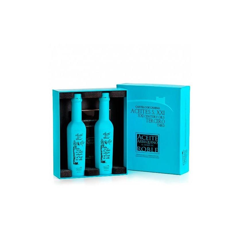 AOVE CASTILLO DE CANENA. ARBEQUINO CASE WITH OAK SMOKE 2 x 250