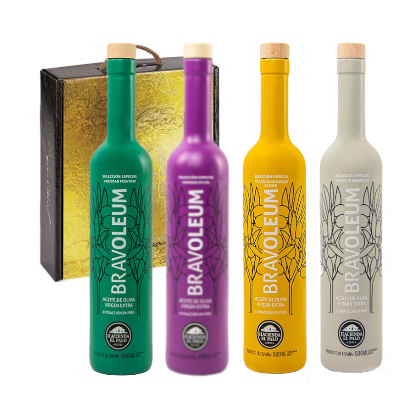 BRAVOLEUM. GIFT BOX 4 BOTTLES. 500 ML