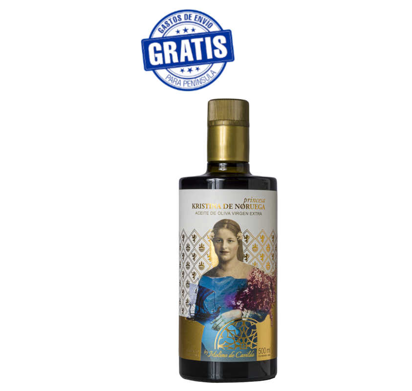 EVOO MOLINO DE CASILDA. PRINCESS KRYSTINA SPECIAL ED. 6 X 500 ML BOX.