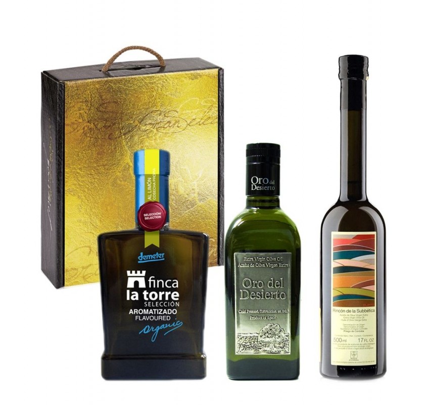 THE THREE BEST IN THE WORLD ORGANIC OLIVE OILS. GIFT PACK.