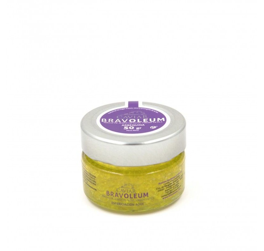 BRAVOLEUM. SPHERIFICATIONS EVOO PICUAL. BOX OF 15 X 50 GR.