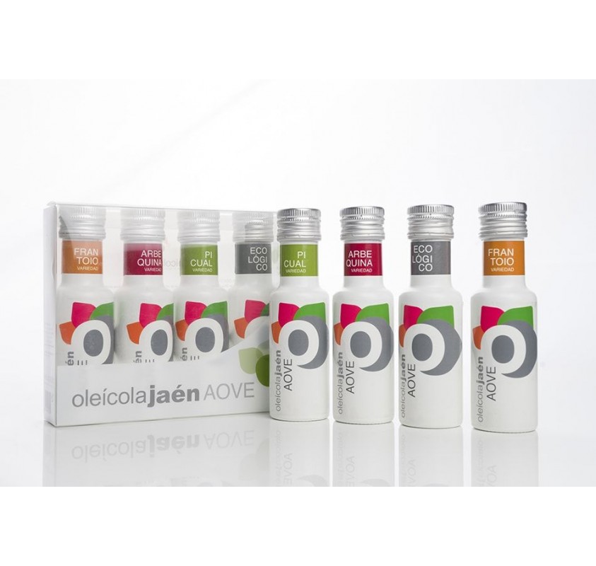 AOVE OLEICOLA JAEN. BOX WITH 4 VARIETIES X 100 ML.