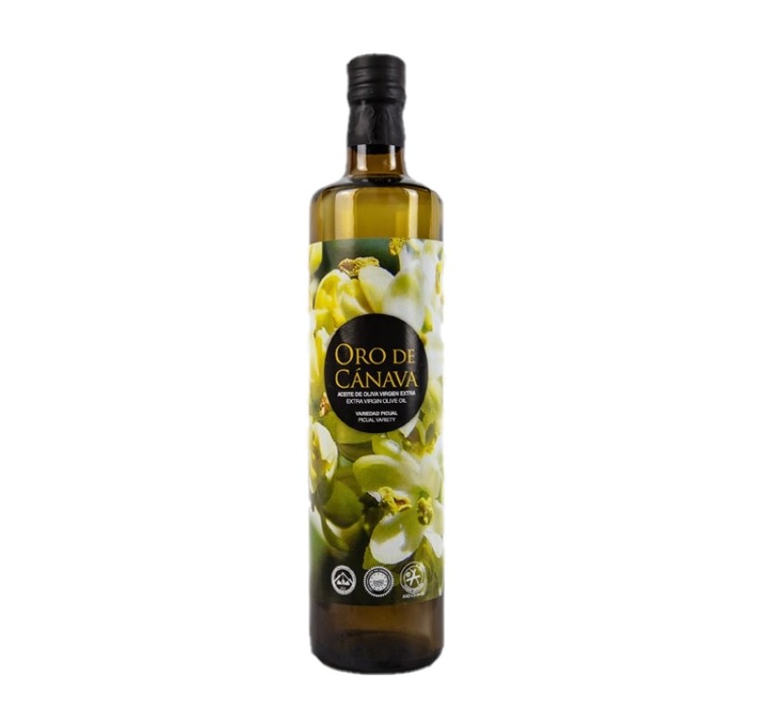 ORO DE CÁNAVA. PICUAL OLIVE OIL. 750 ML DORIC GLASS BOTTLE.